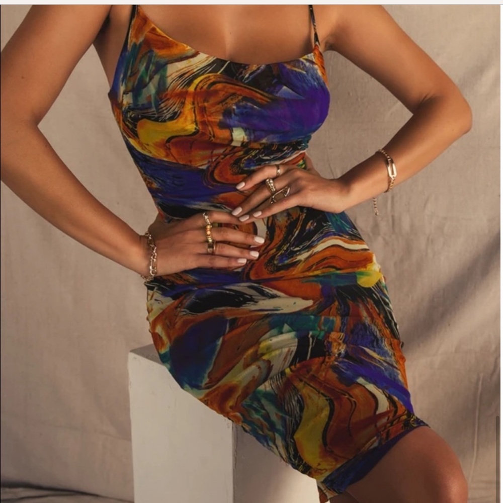 NWT Multi- Print MIDI Cocktail Dress